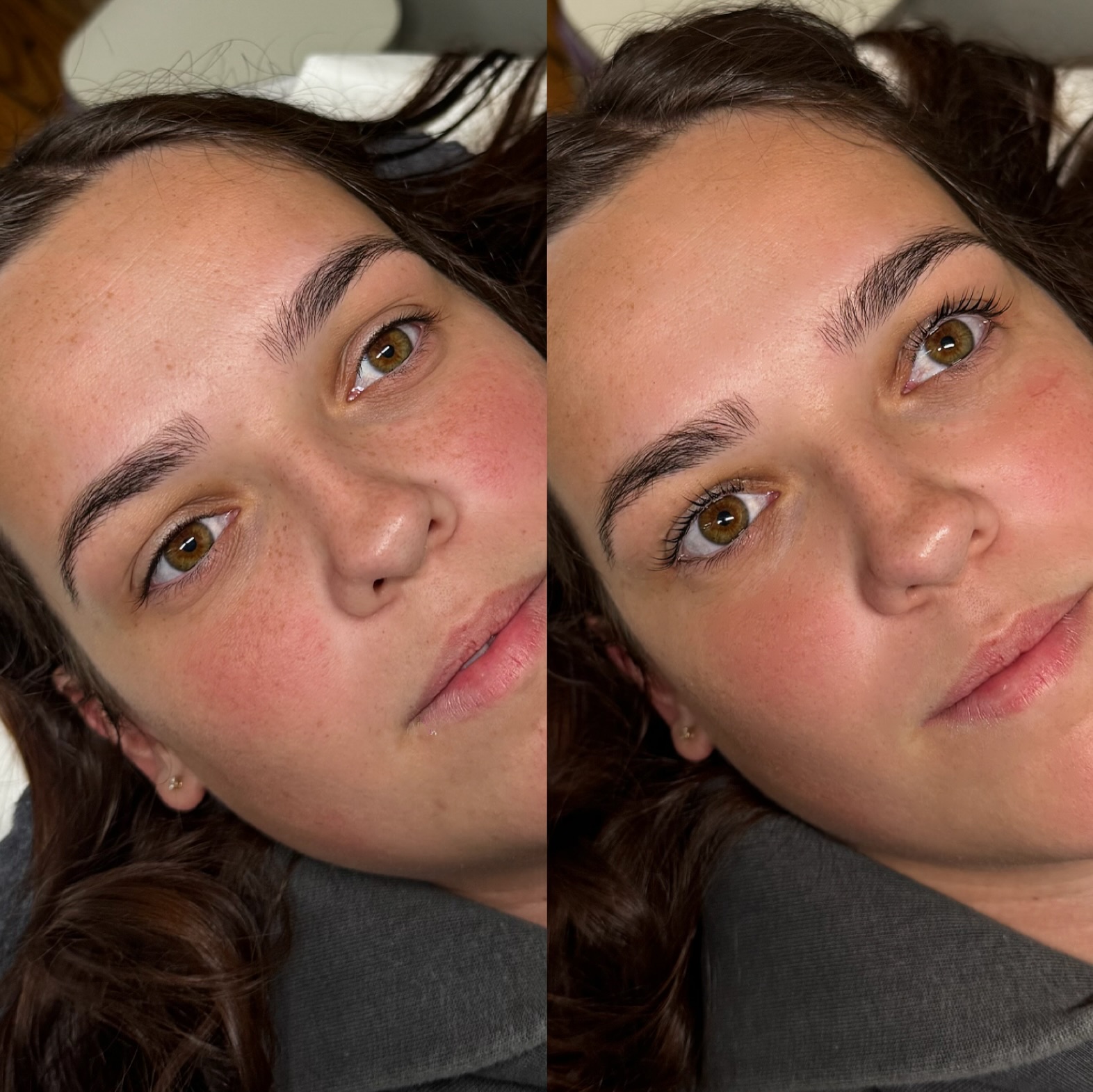 Lash lift before and after