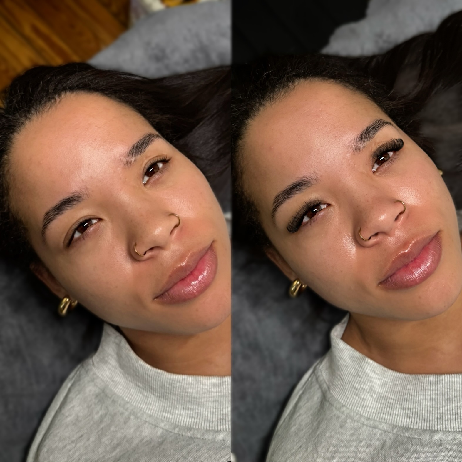 Lash extensions before and after